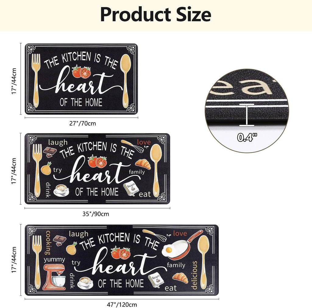 Cushioned Farmhouse Kitchen Rug Set