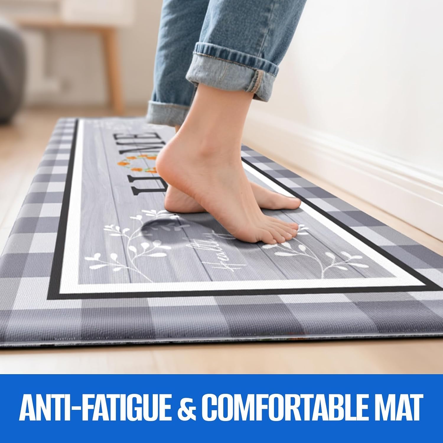 Cushioned Anti Fatigue Kitchen Rug Set
