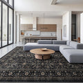 Black Grey 8x10 Washable Area Rug