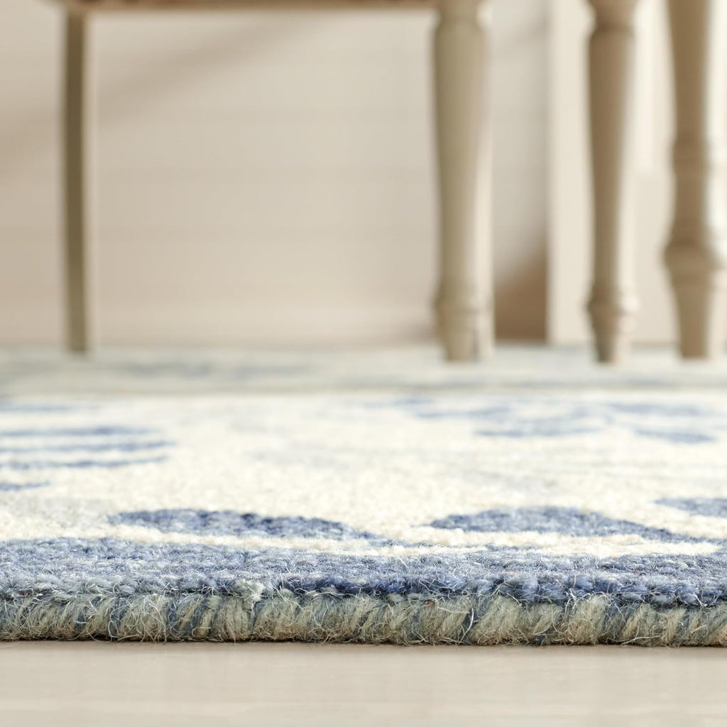 Handmade Wool Ivory Grey Runner Rug