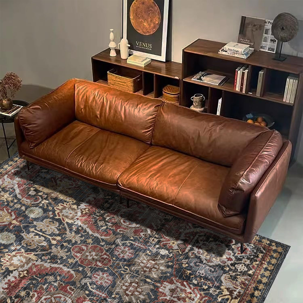 Dark Stone Vintage Boho 5x7 Washable Rug