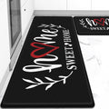 Black Cushioned Anti Fatigue Kitchen Rug Set