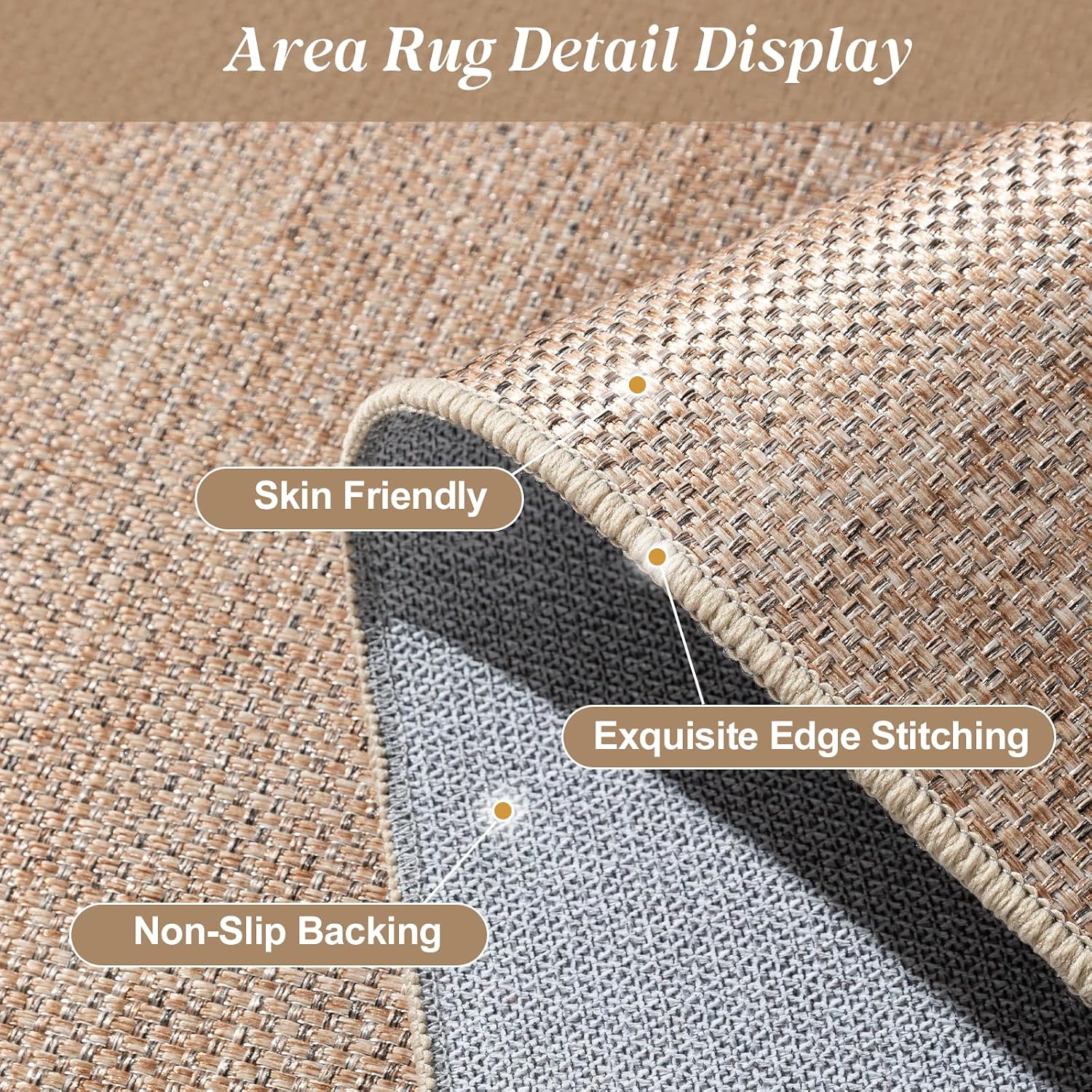 Neutral Jute Farmhouse Indoor Outdoor Rug