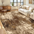 Brown Tan Abstract 5x7 Washable Rug