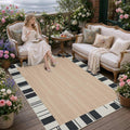 Beige Cream Jute 4x6 Washable Area Rug