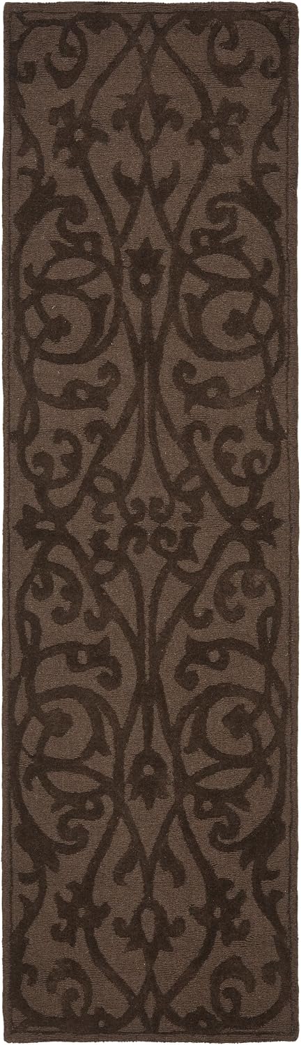 Handmade Brown Wool Runner Rug