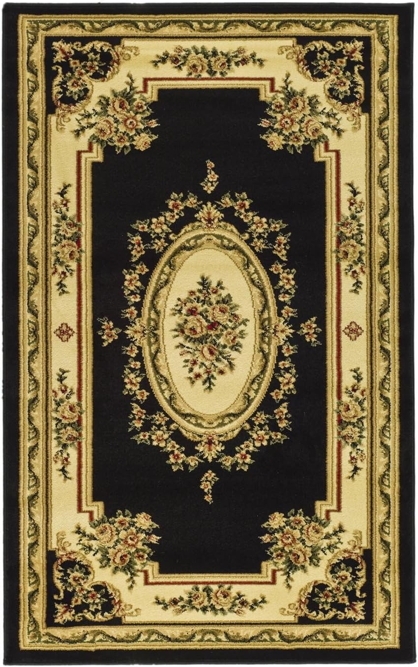 Black Ivory Medallion 3'3"x5'3" Area Rug