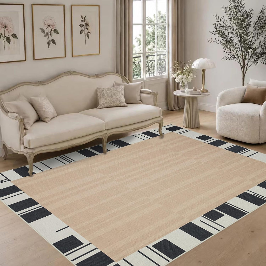 Beige Cream Jute 4x6 Washable Area Rug