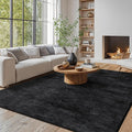 Black Vintage Boho 5x7 Washable Rug