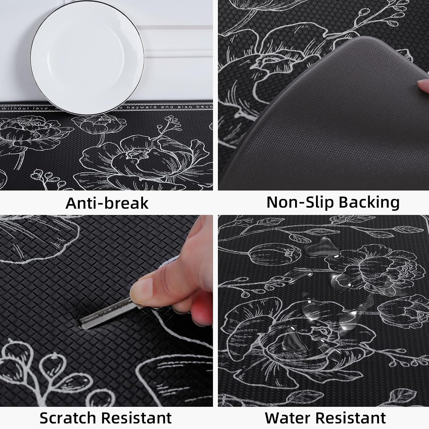 Cushioned Anti Fatigue Kitchen Floor Mats