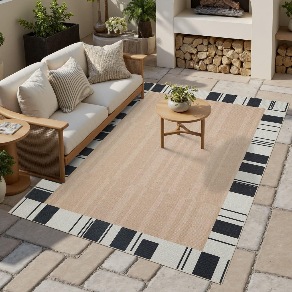 Beige Cream Jute 4x6 Washable Area Rug