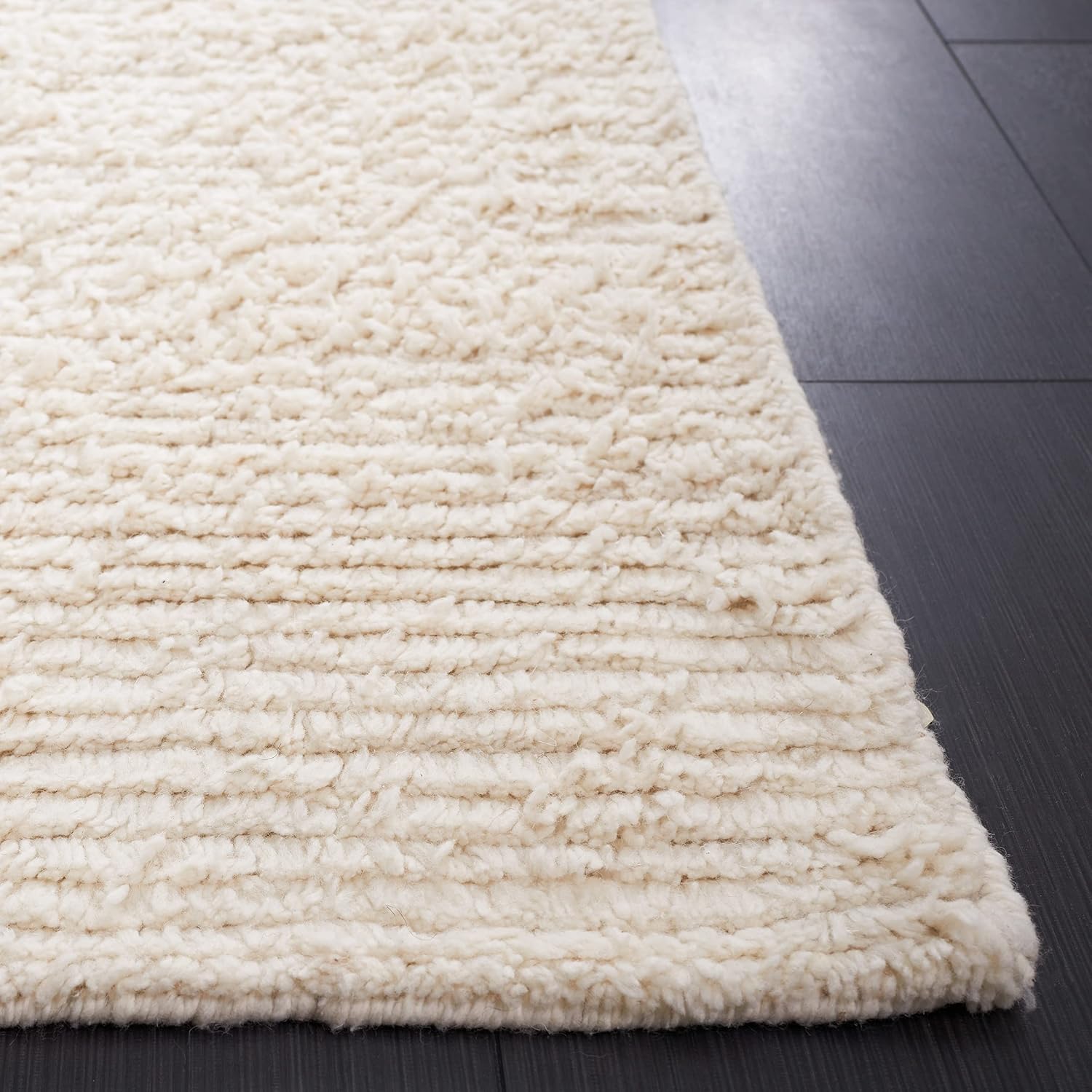 Ivory Stripe Wool Runner Rug