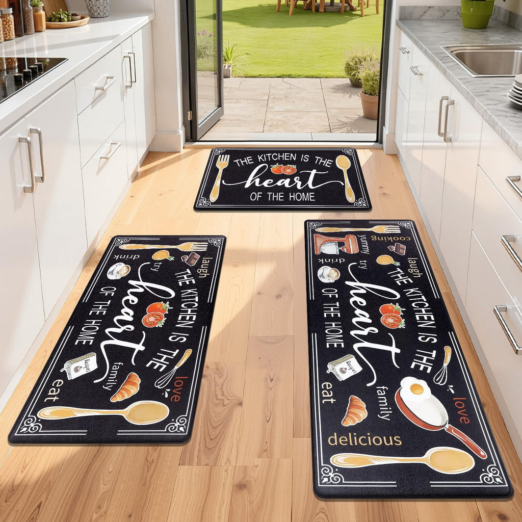Cushioned Farmhouse Kitchen Rug Set