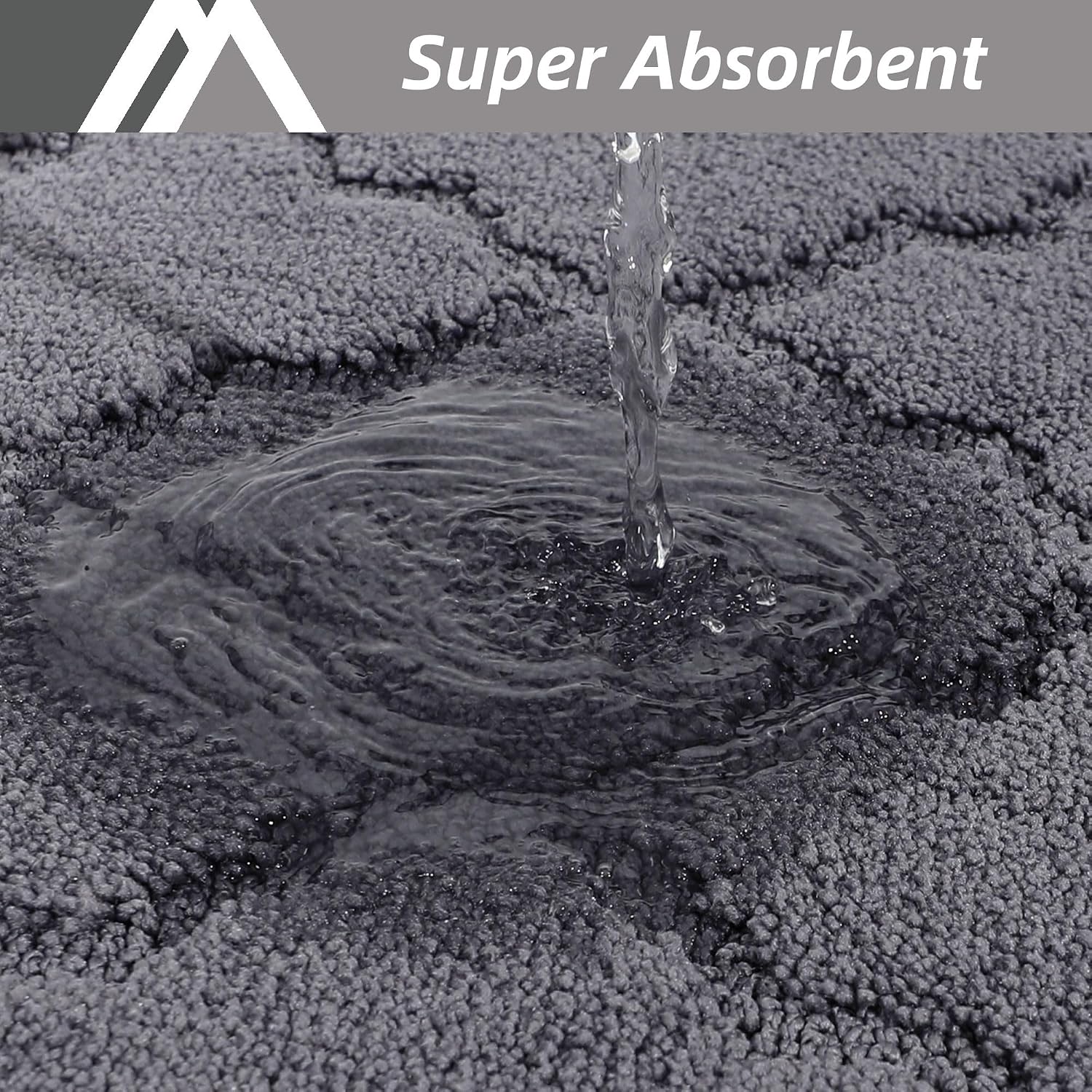 Dark Grey Absorbent Washable Kitchen Rug