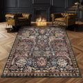 Dark Stone Vintage Boho 5x7 Washable Rug