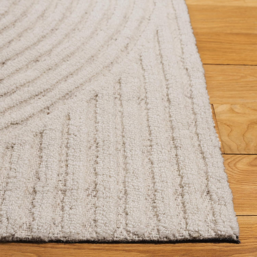 Ivory Wool Blend Runner Rug