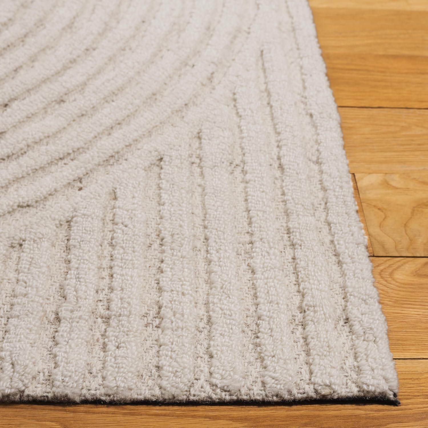 Ivory Wool Blend Runner Rug