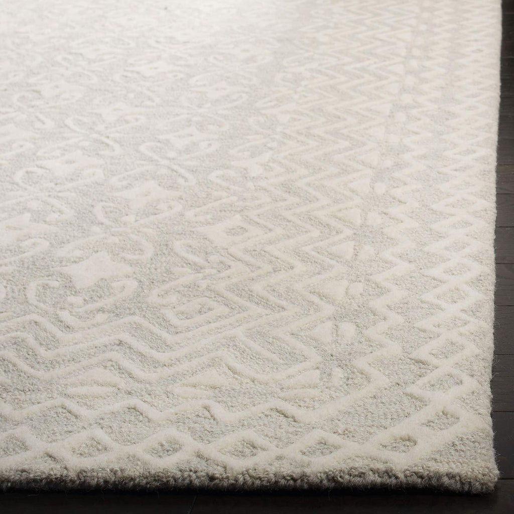 Grey Ivory Wool Runner Rug