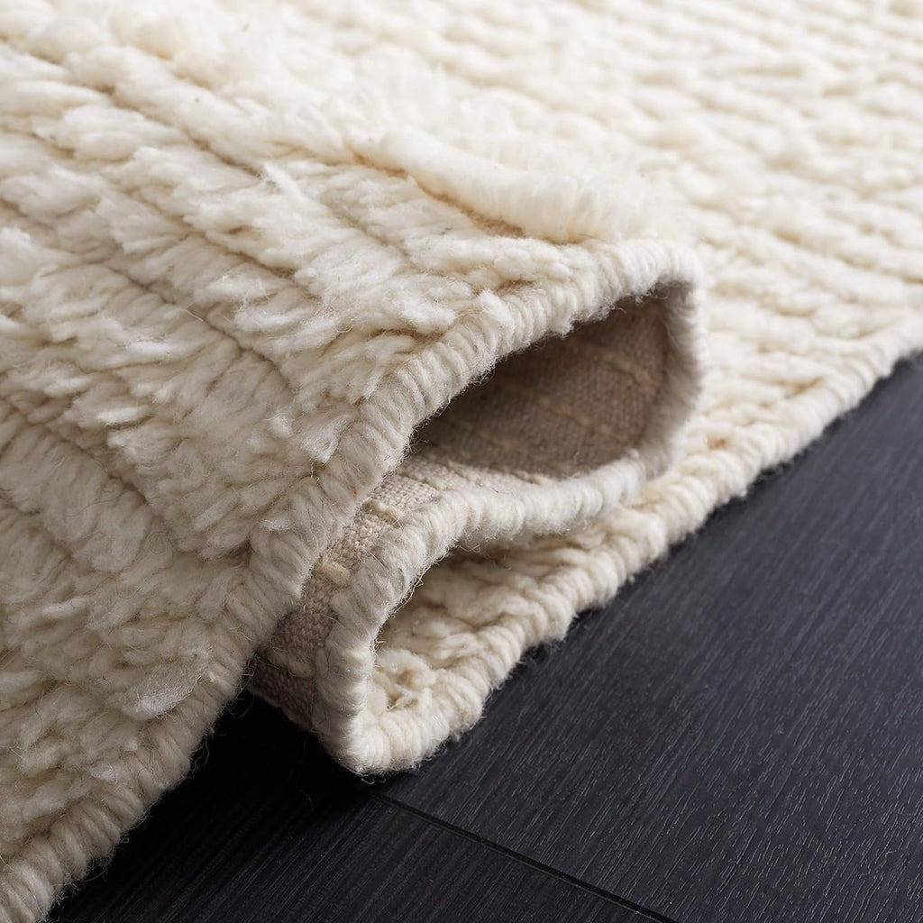 Ivory Stripe Wool Runner Rug