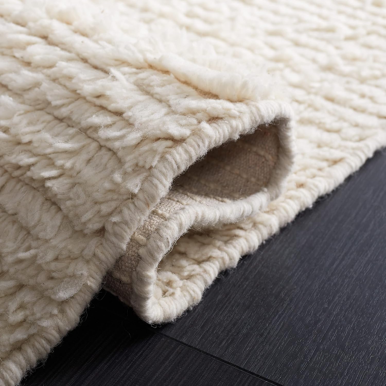 Ivory Stripe Wool Runner Rug