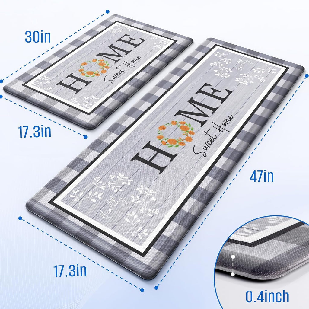 Cushioned Anti Fatigue Kitchen Rug Set
