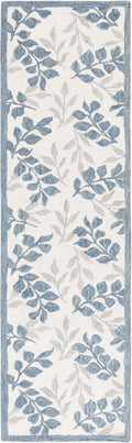 Handmade Wool Ivory Grey Runner Rug