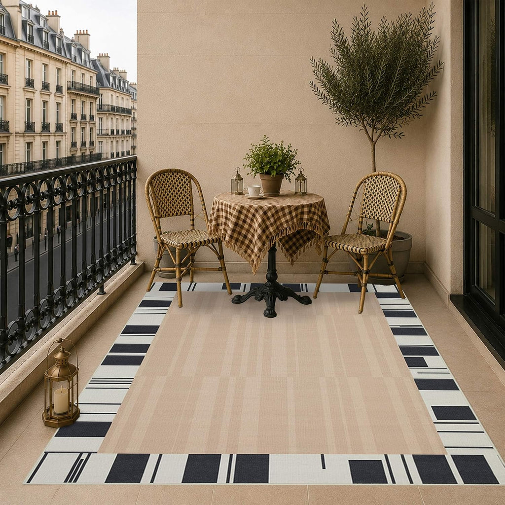 Beige Cream Jute 4x6 Washable Area Rug