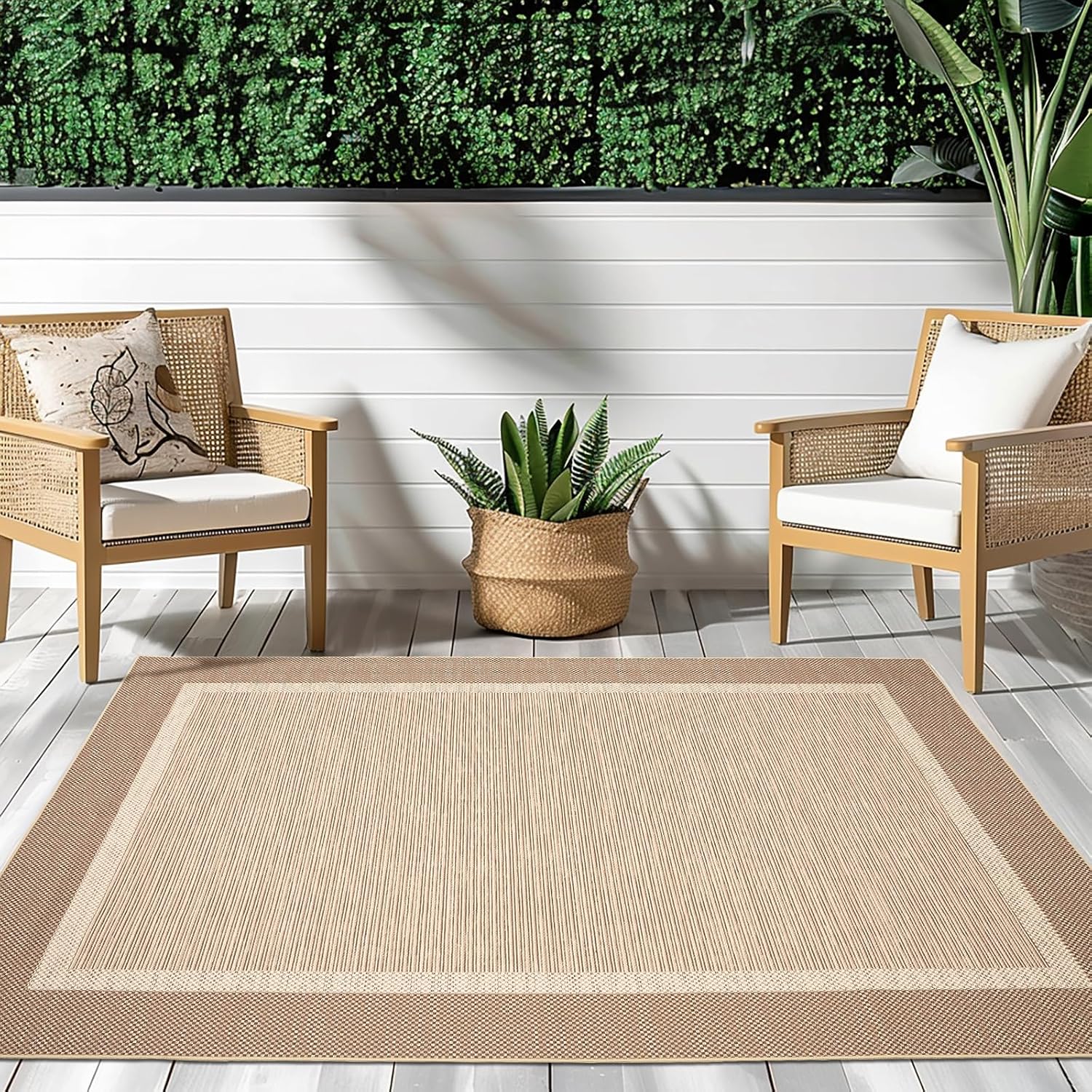 Natural Woven Jute 5x7 Washable Rug