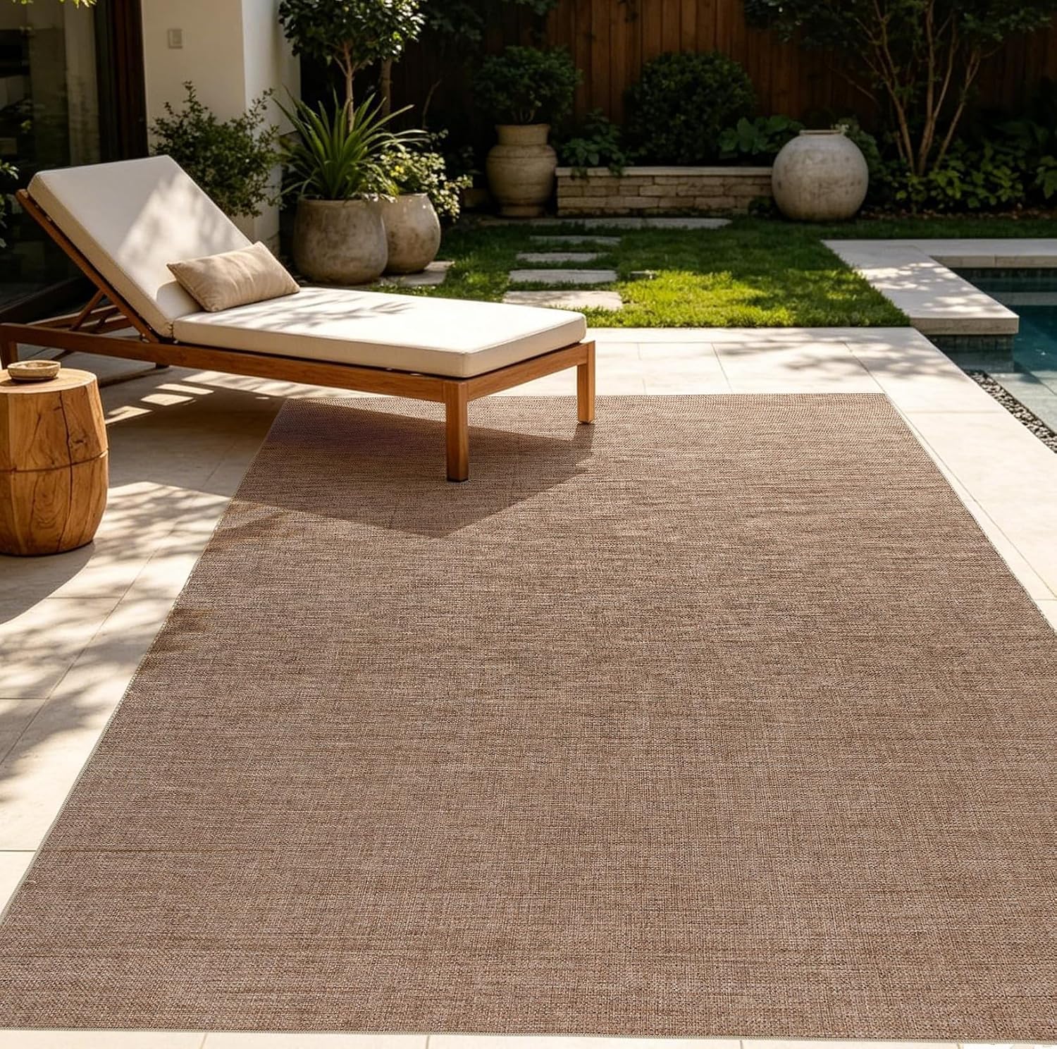 Neutral Jute Farmhouse Indoor Outdoor Rug