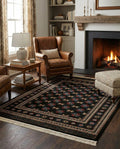 Dark Green Bokhara 5'3x7'1 Area Rug
