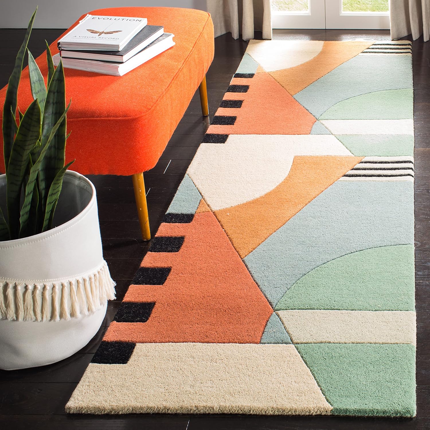Mid-Century Modern Wool Runner Rug
