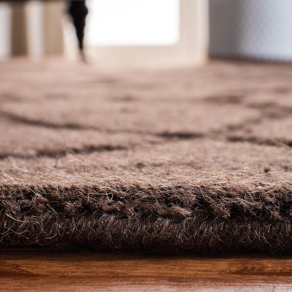 Handmade Brown Wool Runner Rug
