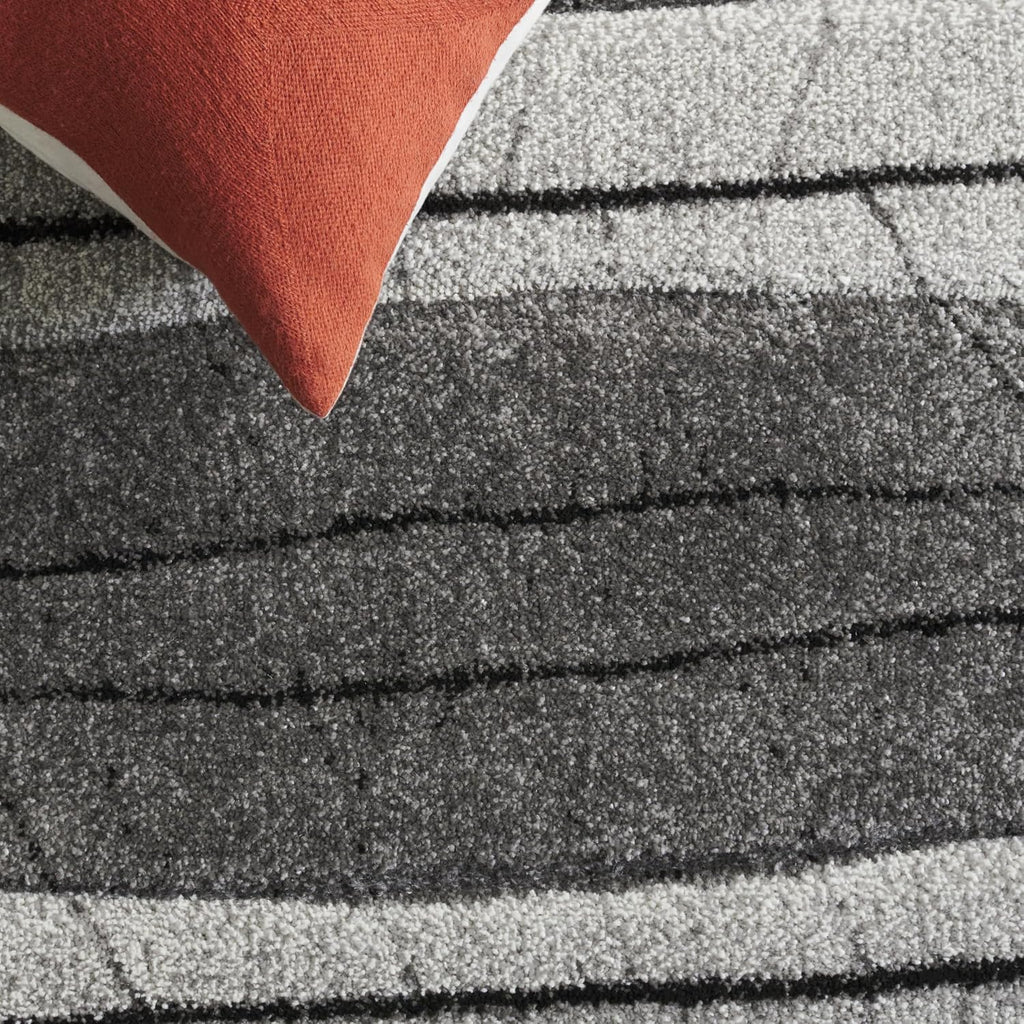 Ivory Grey Mid-Century 2'7"x5' Area Rug