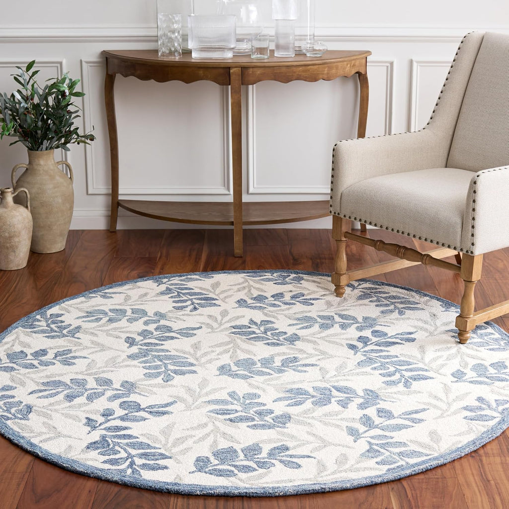 Handmade Wool Ivory Grey Runner Rug
