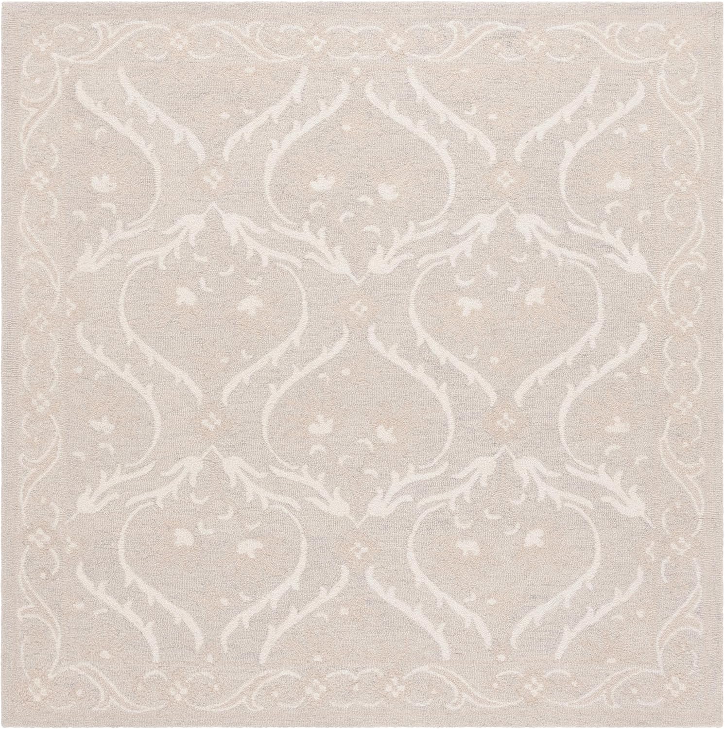 Beige Ivory Wool Runner Rug