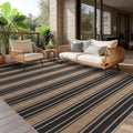 Neutral Striped Jute 5x7 Washable Rug