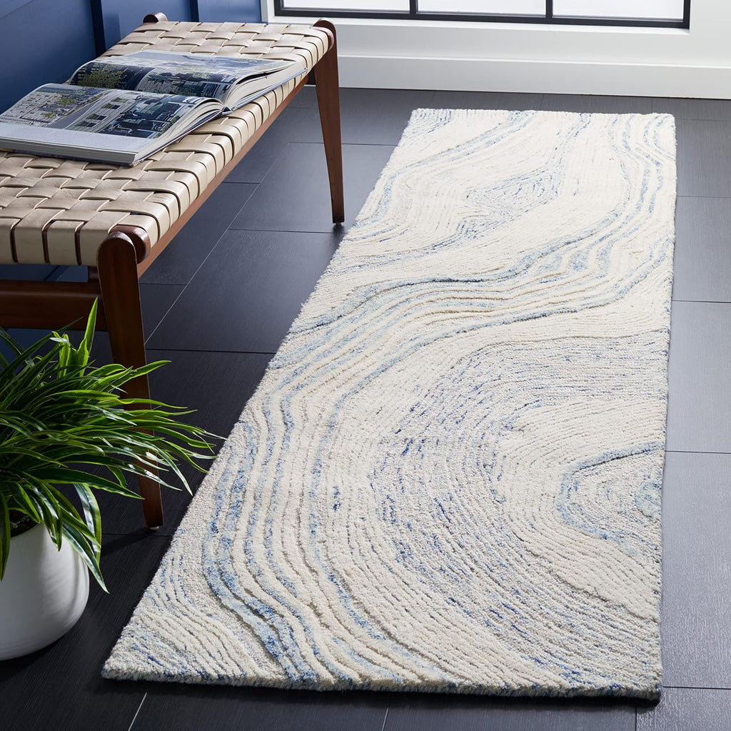 Beige Ivory Wool Runner Rug
