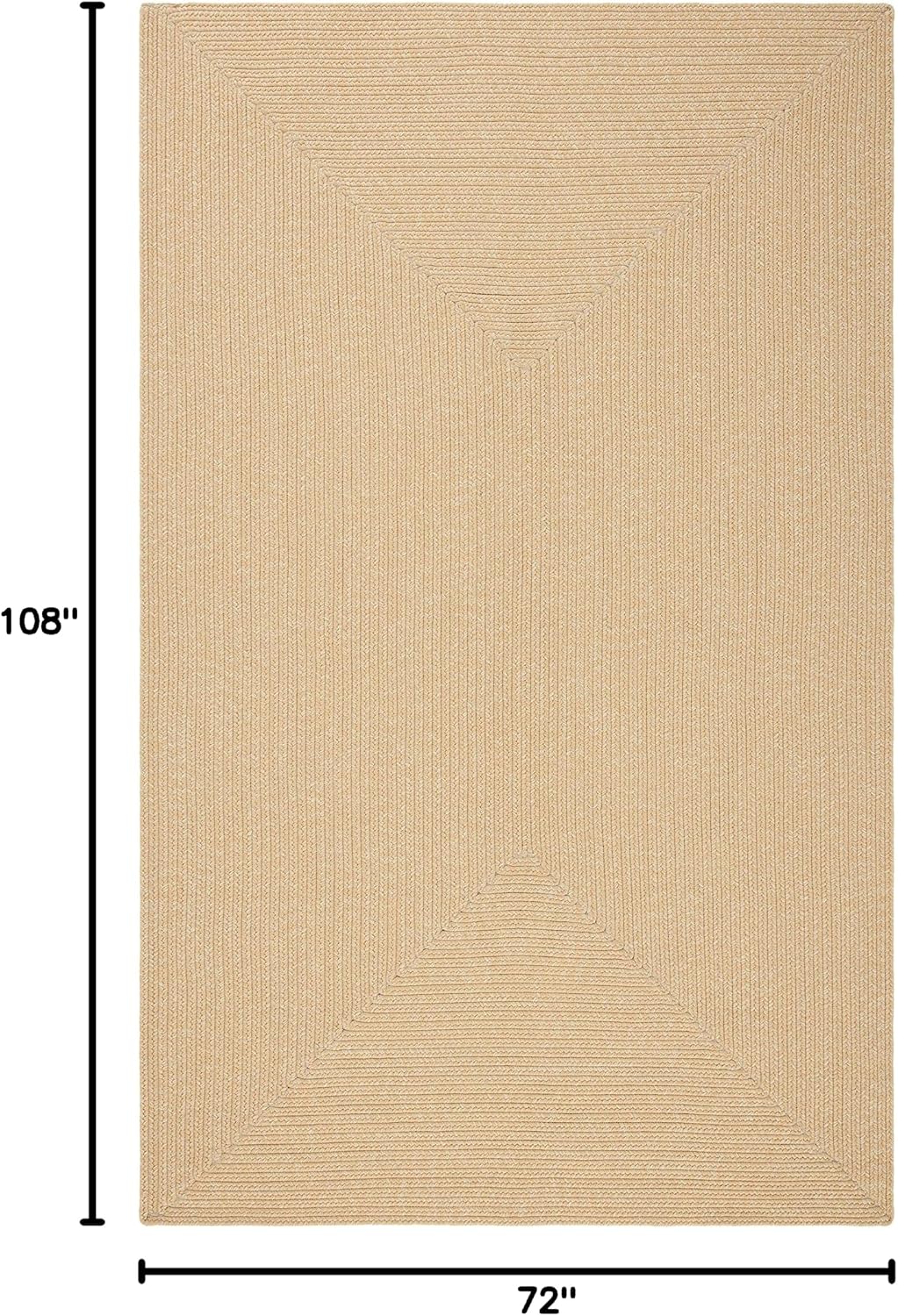 Beige Tan Braided 6'x9' Washable Rug