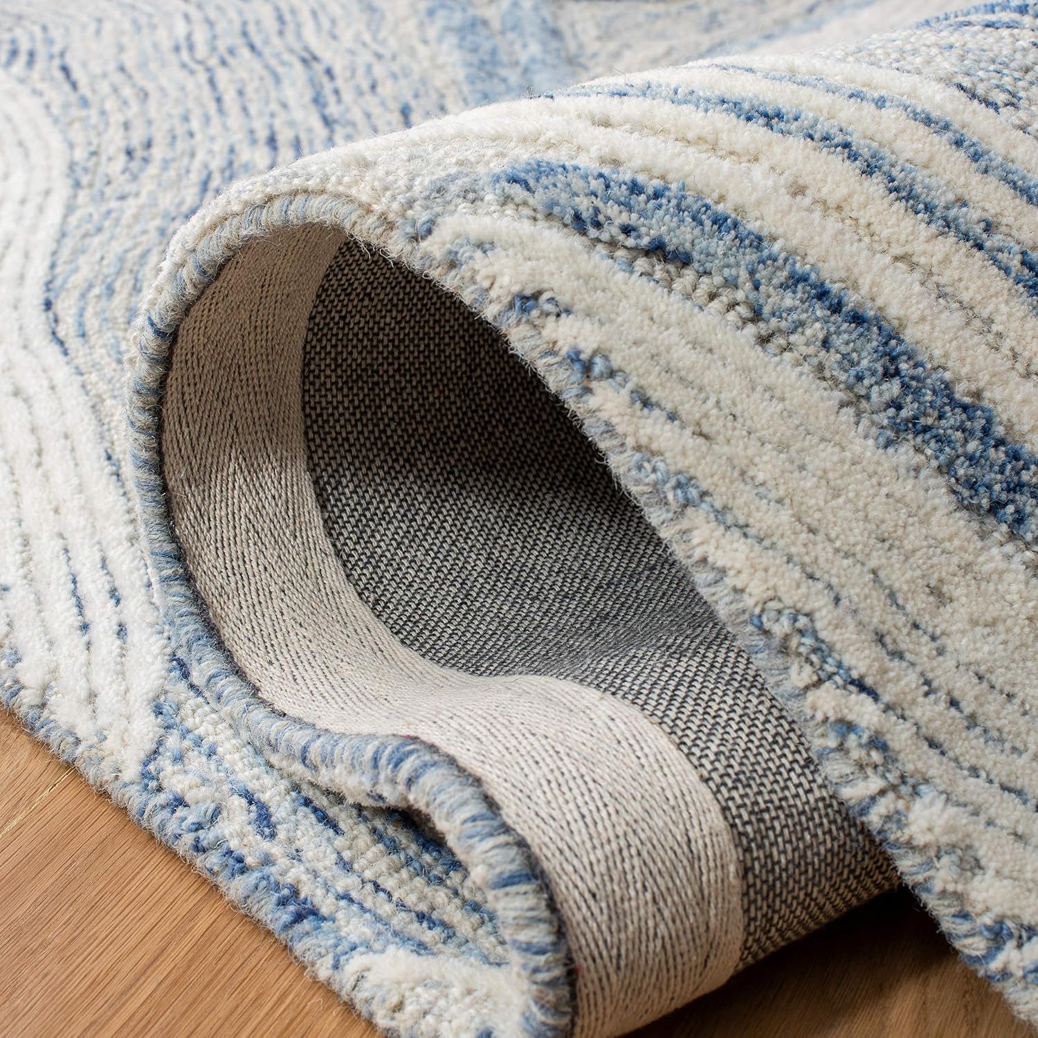 Beige Ivory Wool Runner Rug