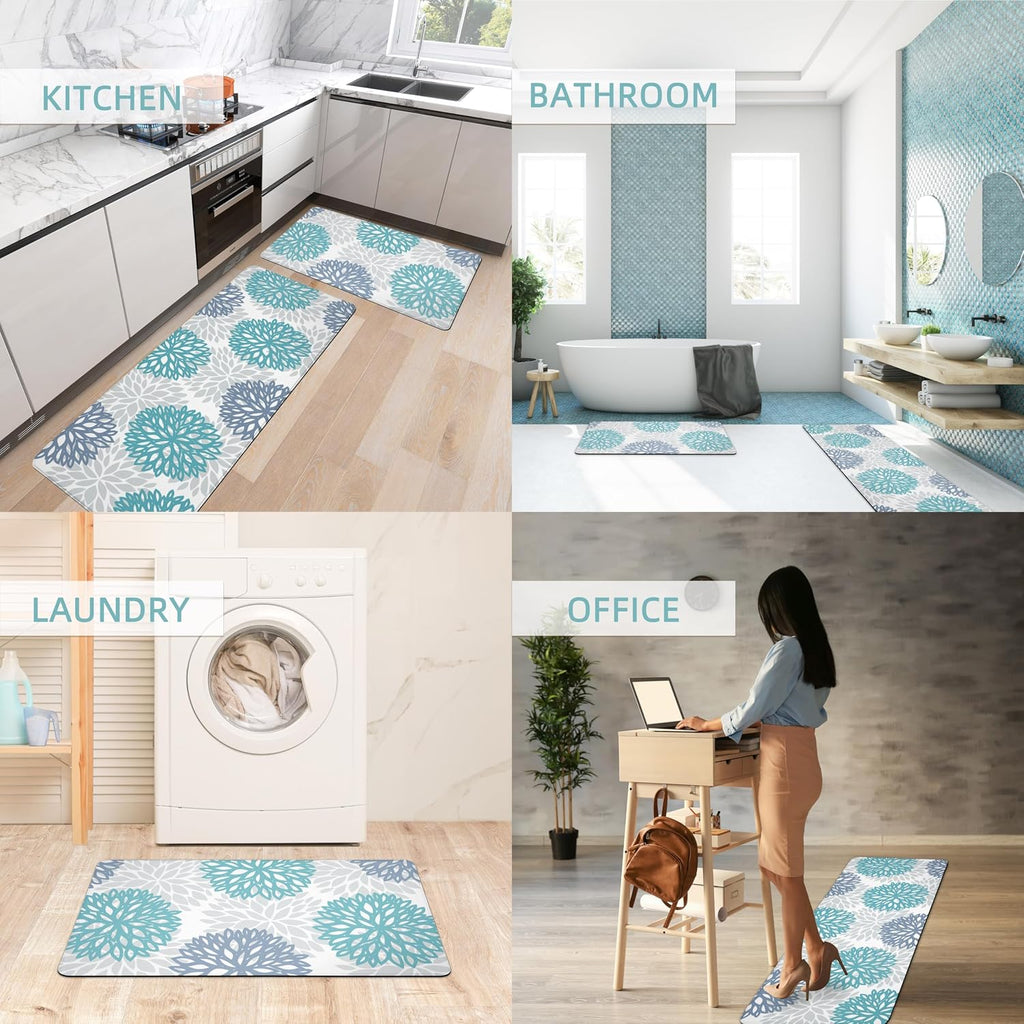 Cushioned Anti Fatigue Kitchen Rug Set
