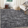 Dark Grey Abstract 8x10 Washable Rug