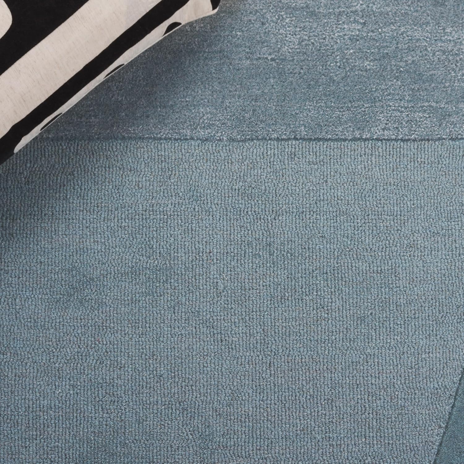 Handmade Blue Wool Viscose Runner Rug