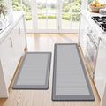 Grey Cushioned Anti Fatigue Kitchen Rug Set