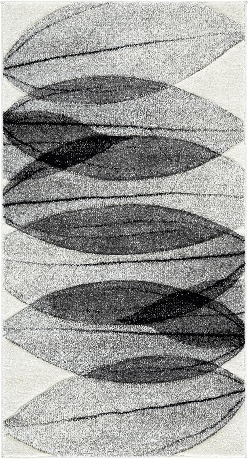 Ivory Grey Mid-Century 2'7"x5' Area Rug