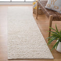 Ivory Stripe Wool Runner Rug