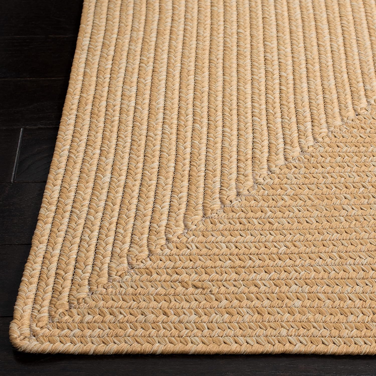 Beige Tan Braided 6'x9' Washable Rug