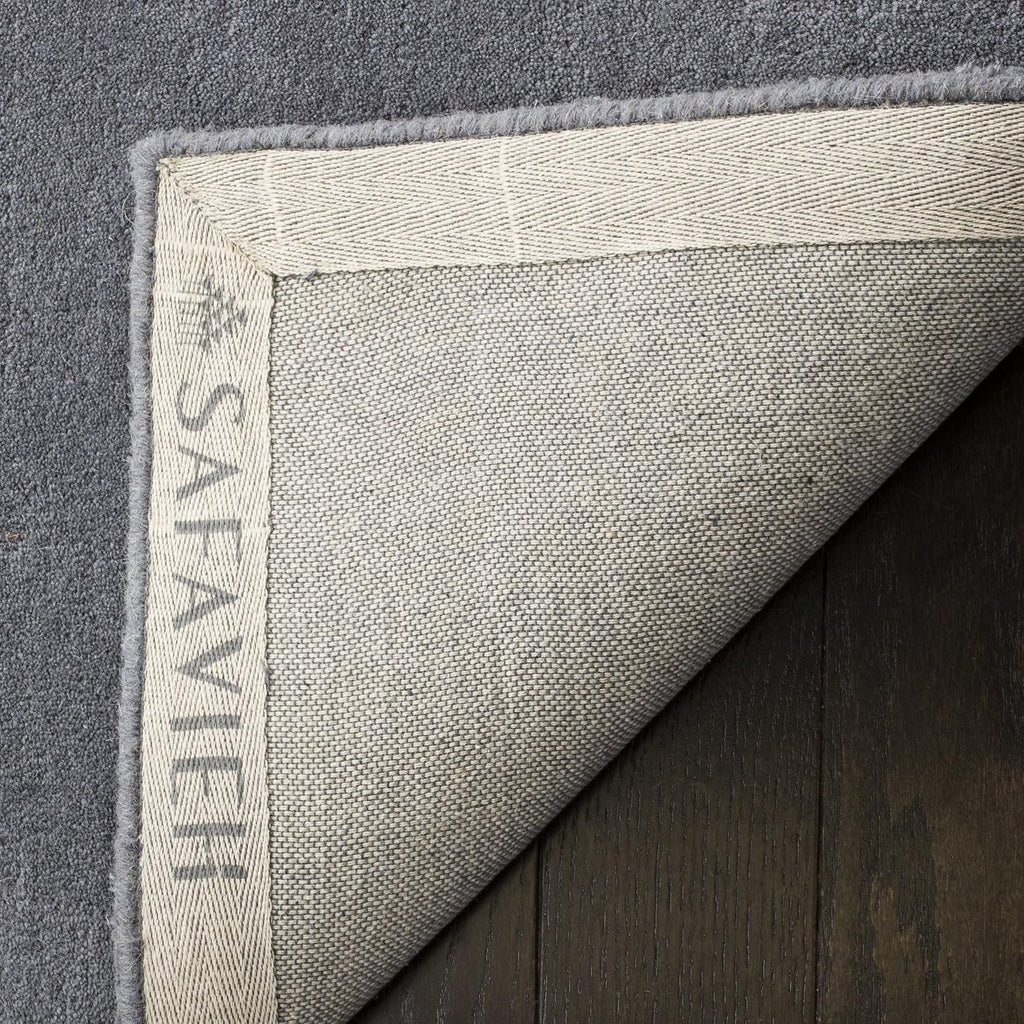 Dark Grey Silver Wool Runner Rug