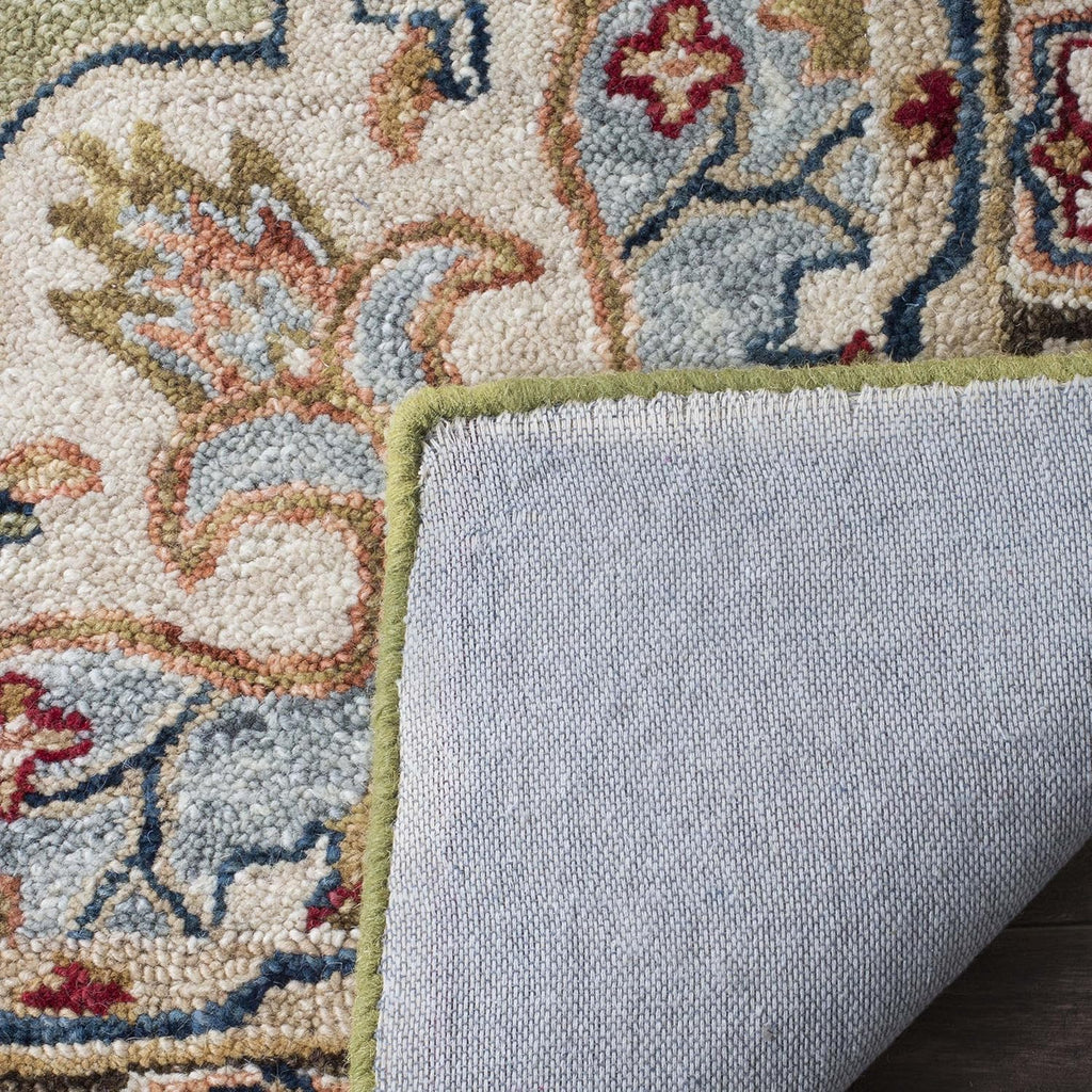 Handmade Boho Sage Brown Wool Runner Rug