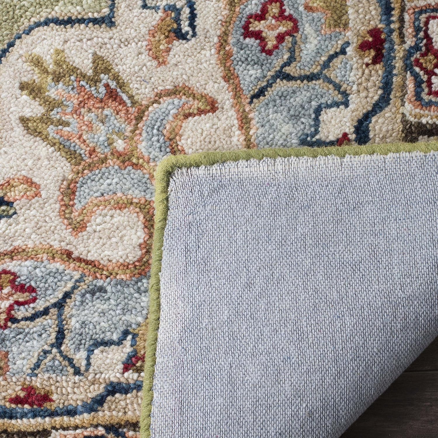 Handmade Boho Sage Brown Wool Runner Rug