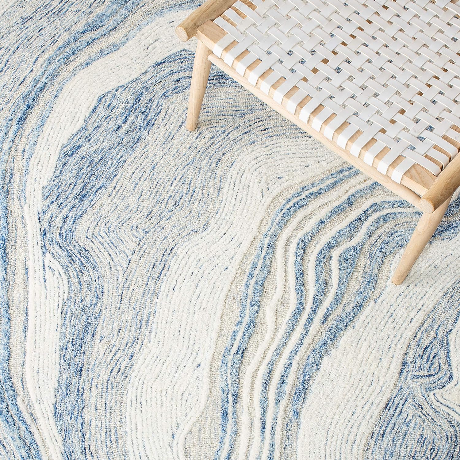 Beige Ivory Wool Runner Rug